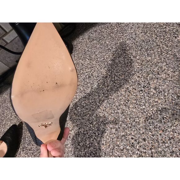 J by Janiko Black Croc Emboss Stiletto Low Toe Pointed WM High Heel SZ 38 US 7.5 - Picture 7 of 7